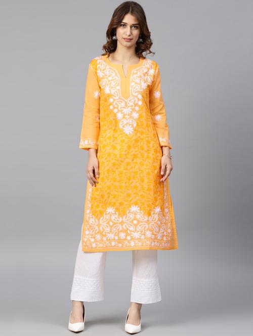 chikankari straight kurta - 17559130 - Standard Image - 1