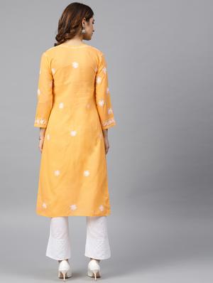 chikankari straight kurta - 17559130 - Standard Image - 3