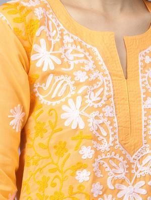 chikankari straight kurta - 17559130 - Standard Image - 4