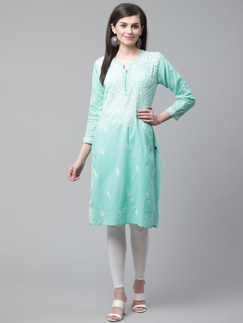 chikankari straight kurta - 17559132 - Standard Image - 1