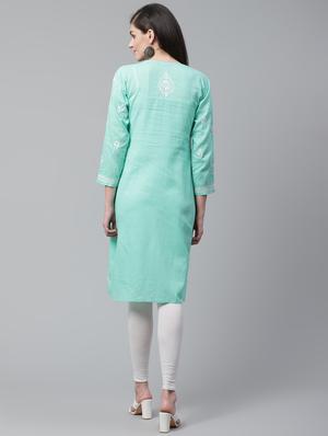 chikankari straight kurta - 17559132 - Standard Image - 3