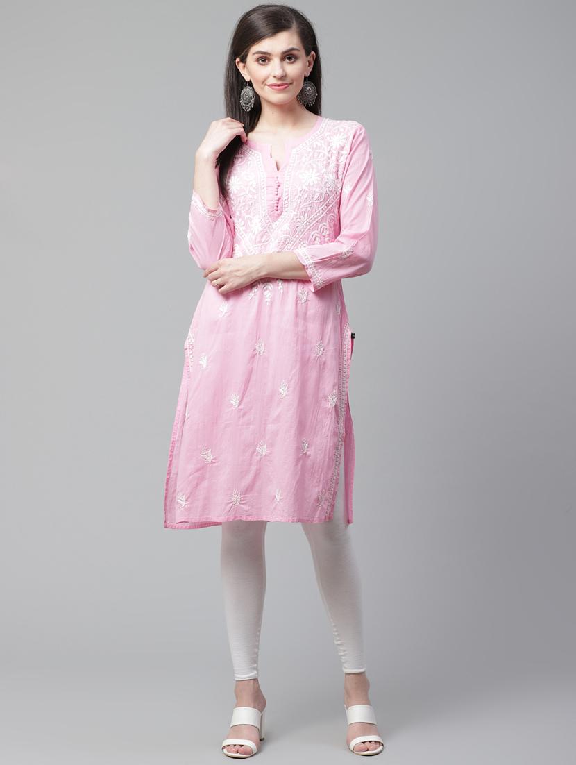 chikankari straight kurta - 17559133 - Zoom Image - 1
