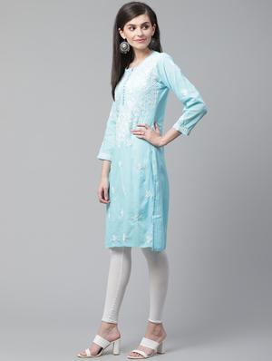 chikankari straight kurta - 17559134 - Standard Image - 2