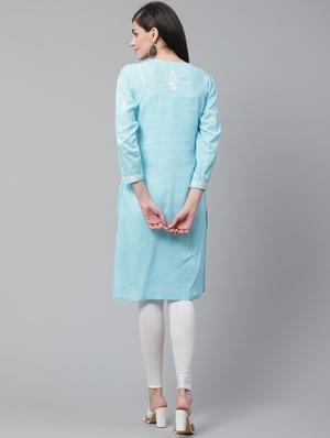 chikankari straight kurta - 17559134 - Standard Image - 3