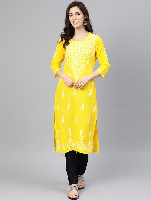chikankari straight kurta - 17559136 - Standard Image - 1