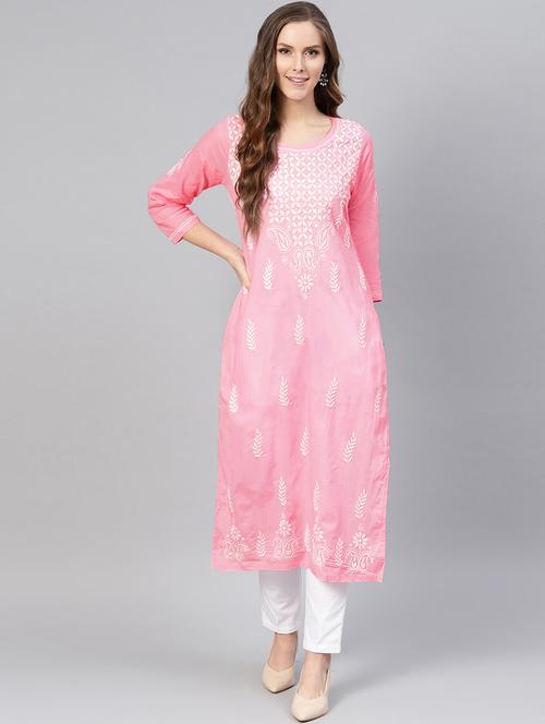 chikankari straight kurta - 17559137 - Standard Image - 1
