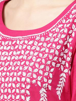 chikankari straight kurta - 17559138 - Standard Image - 4