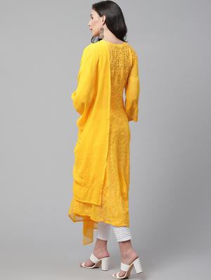 chikankari anarkali kurta - 17559167 - Standard Image - 3
