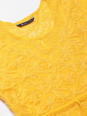 chikankari anarkali kurta - 17559167 - Standard Image - 4