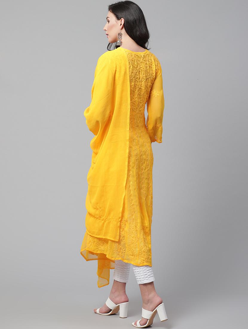 chikankari anarkali kurta - 17559167 - Zoom Image - 3