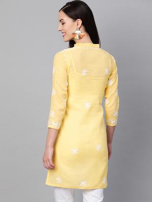 chikankari straight kurti - 17559186 - Standard Image - 3