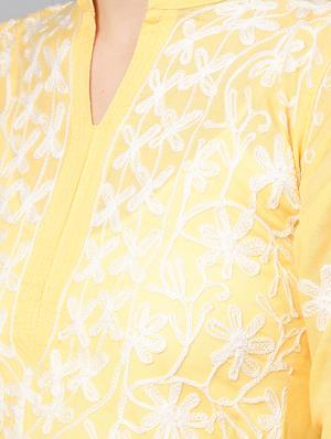chikankari straight kurti - 17559186 - Standard Image - 5