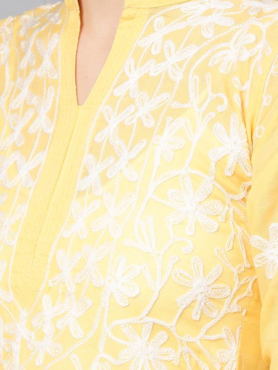 chikankari straight kurti - 17559186 - Zoom Image - 5
