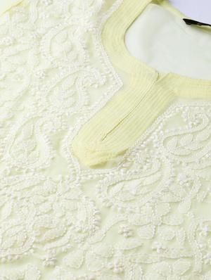chikankari straight kurti - 17559189 - Standard Image - 5