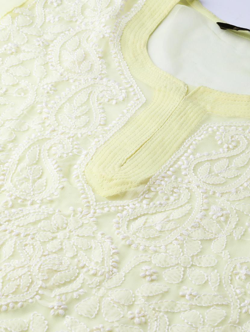 chikankari straight kurti - 17559189 - Zoom Image - 5