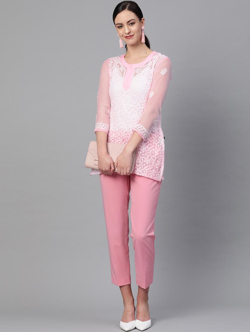 chikankari straight kurti - 17559190 - Zoom Image - 4