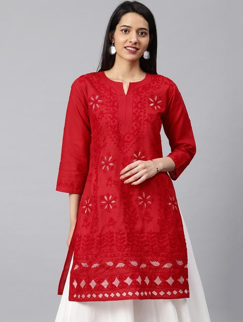 chikankari straight kurta - 17559198 - Standard Image - 1