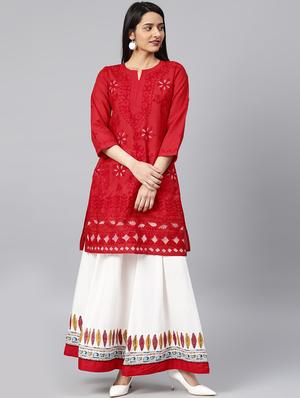 chikankari straight kurta - 17559198 - Standard Image - 4