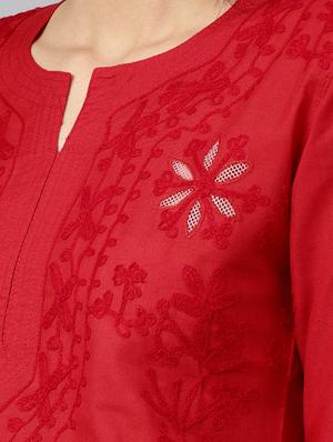 chikankari straight kurta - 17559198 - Standard Image - 5
