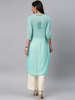 chikankari straight kurta - 17559216 - Standard Image - 3