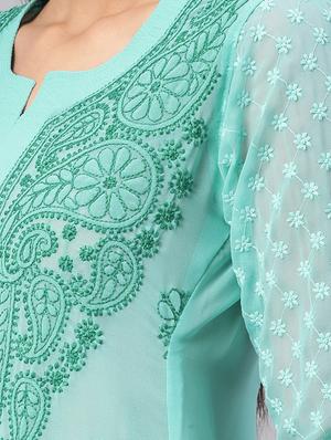 chikankari straight kurta - 17559216 - Standard Image - 4