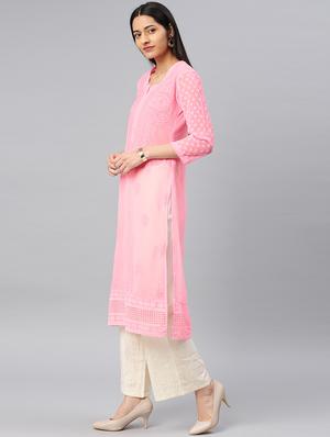 chikankari straight kurta - 17559220 - Standard Image - 2