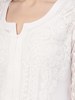 chikankari straight kurta - 17559221 - Standard Image - 4