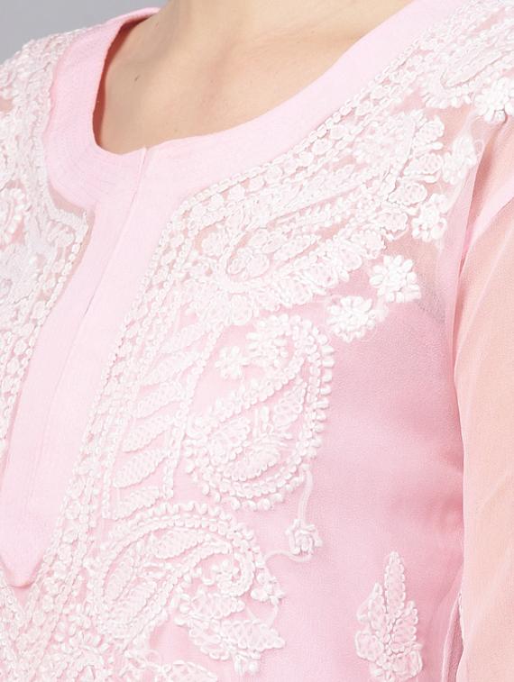chikankari straight kurta - 17559226 - Zoom Image - 4