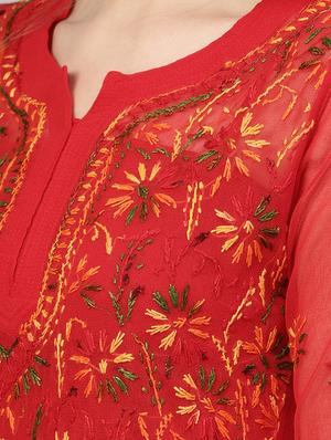 chikankari straight kurta - 17559231 - Standard Image - 4