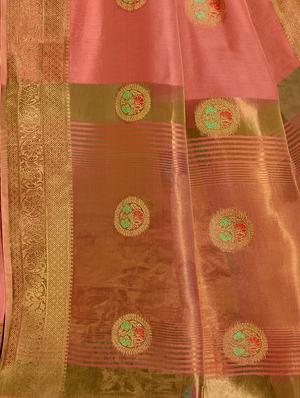 jacquard work woven saree with blouse - 17559509 - Standard Image - 2
