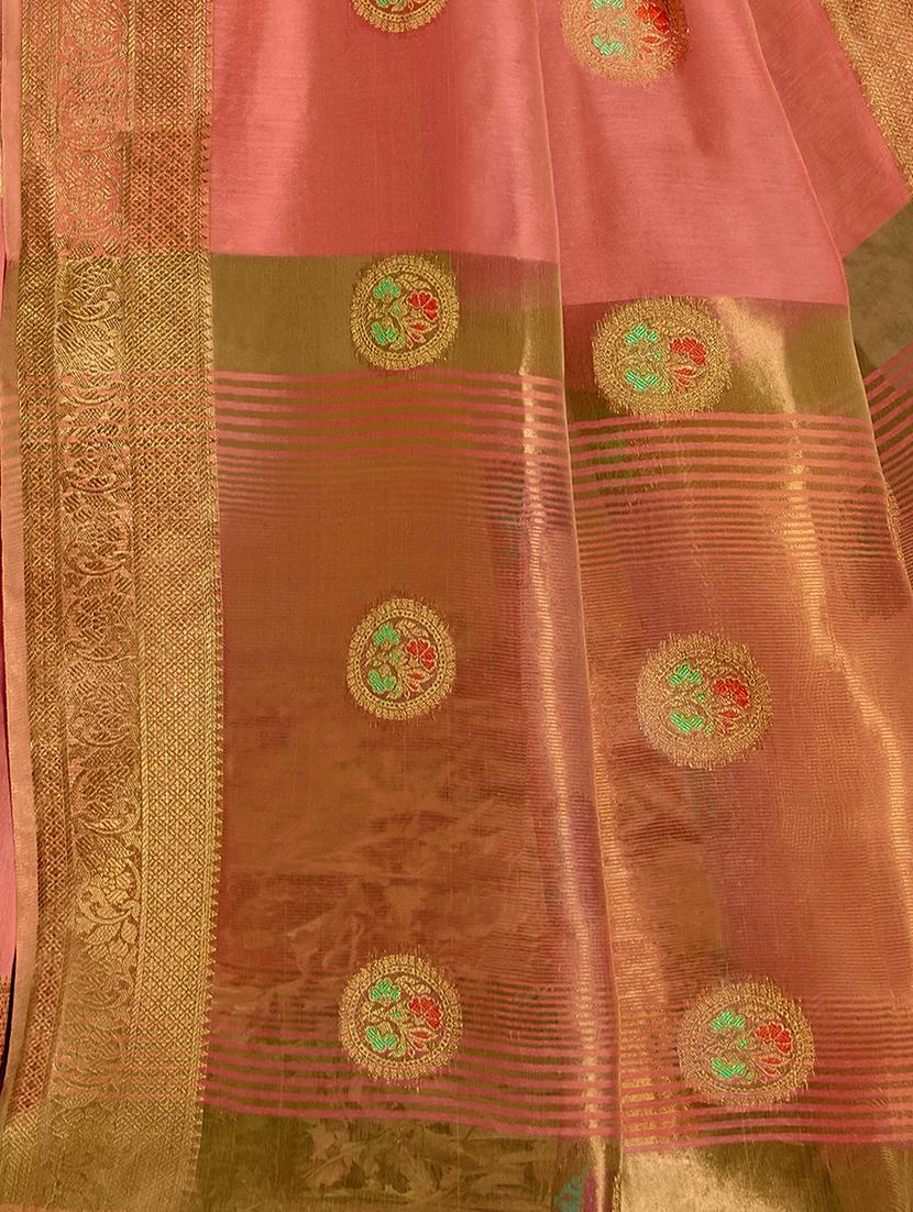jacquard work woven saree with blouse - 17559509 - Zoom Image - 2