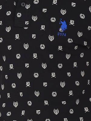 black printed polo t-shirt - 17559667 - Standard Image - 5