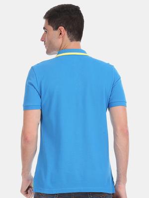blue solid polo t-shirt - 17559691 - Standard Image - 2