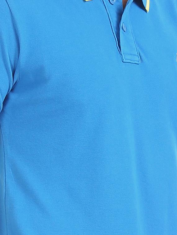 blue solid polo t-shirt - 17559691 - Zoom Image - 5