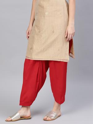 red cotton straight salwars - 17559765 - Standard Image - 2