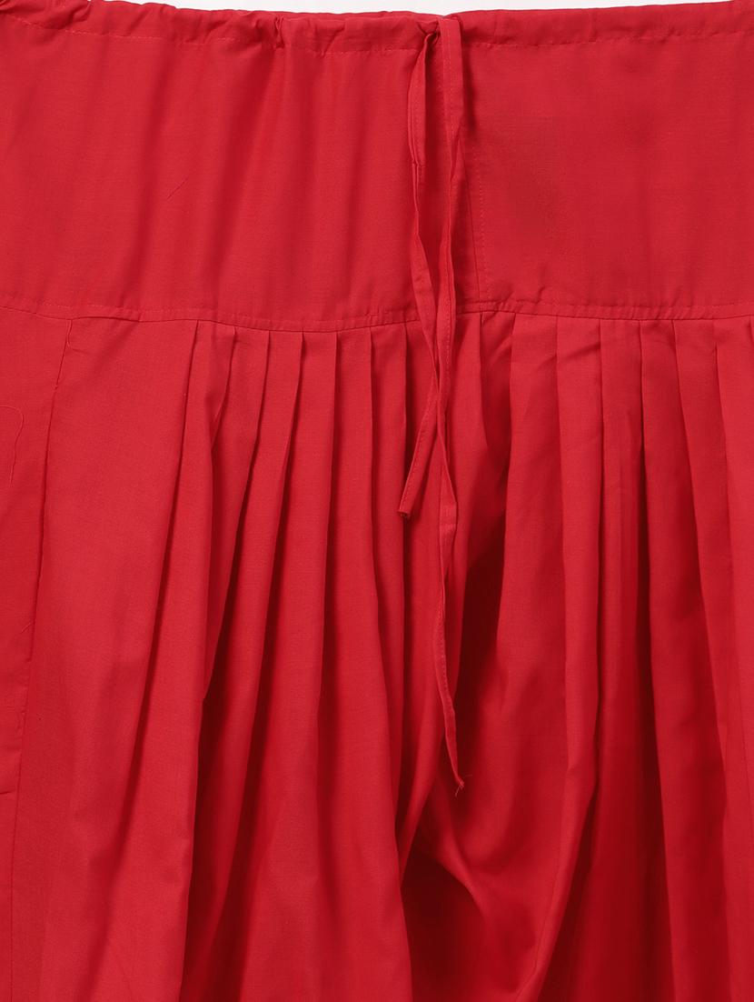 red cotton straight salwars - 17559765 - Zoom Image - 5