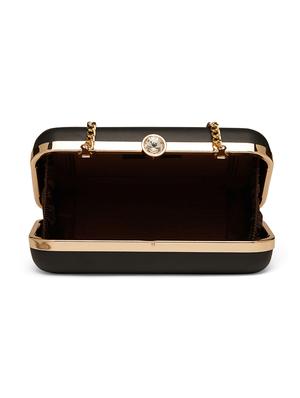 black leatherette (pu) box clutch - 17559901 - Standard Image - 3
