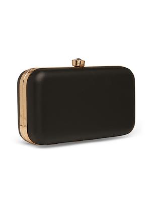 black leatherette (pu) box clutch - 17559901 - Standard Image - 5