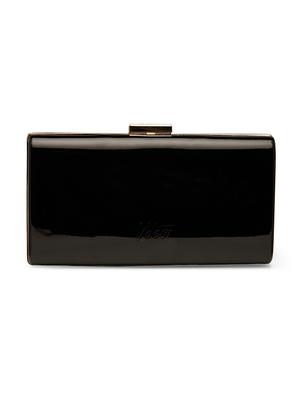 black leatherette (pu) box clutch - 17559903 - Standard Image - 2