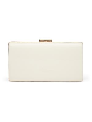 white leatherette (pu) box clutch - 17559904 - Standard Image - 2