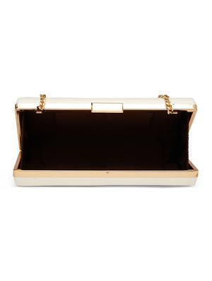 white leatherette (pu) box clutch - 17559904 - Standard Image - 3