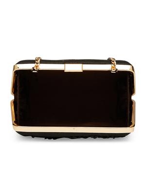 black silk box clutch - 17559908 - Standard Image - 3