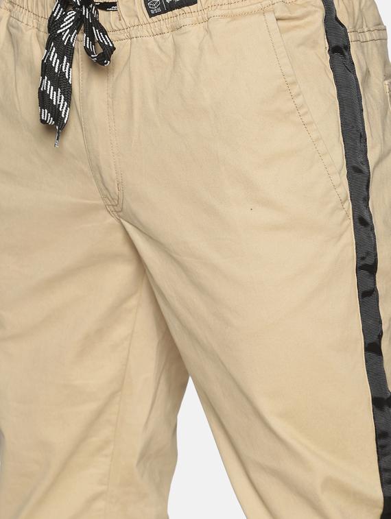 beige solid taped trouser - 17559911 - Zoom Image - 5