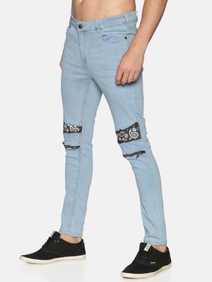 blue patched denim jeans - 17559916 - Standard Image - 2