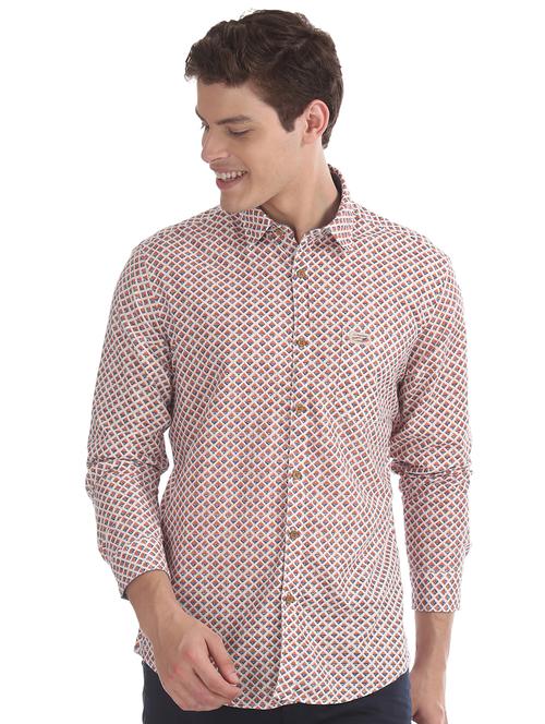 pink printed casual shirt - 17560854 - Standard Image - 1
