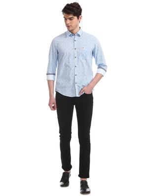 blue printed casual shirt - 17560874 - Standard Image - 4