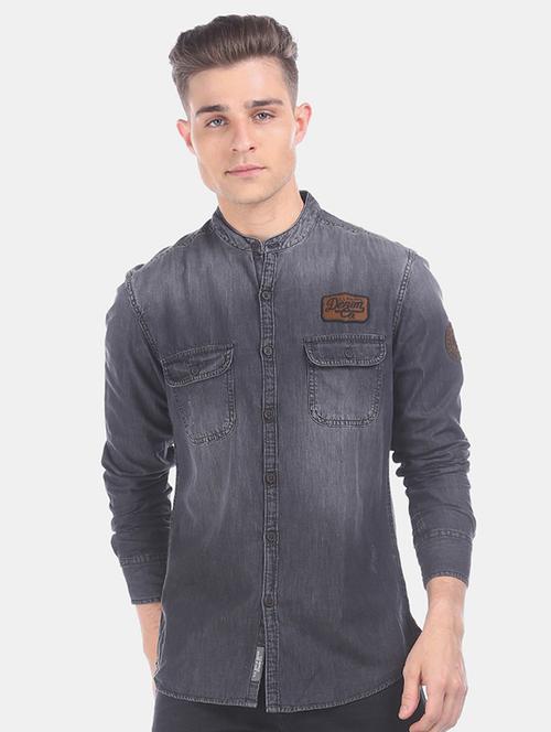 grey faded casual shirt - 17560880 - Standard Image - 1