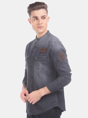 grey faded casual shirt - 17560880 - Standard Image - 2