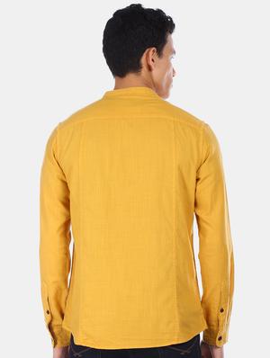 yellow solid casual shirt - 17560883 - Standard Image - 3