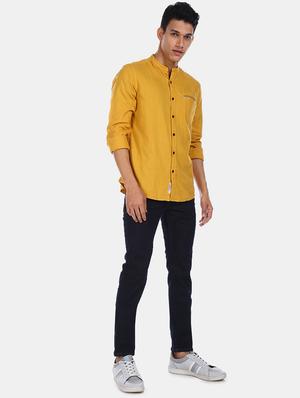 yellow solid casual shirt - 17560883 - Standard Image - 4